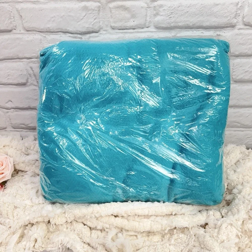Vtg Owen Twin / Full Size Acrylic Blanket Imperial Brights Soft Fuzzy Teal 80's